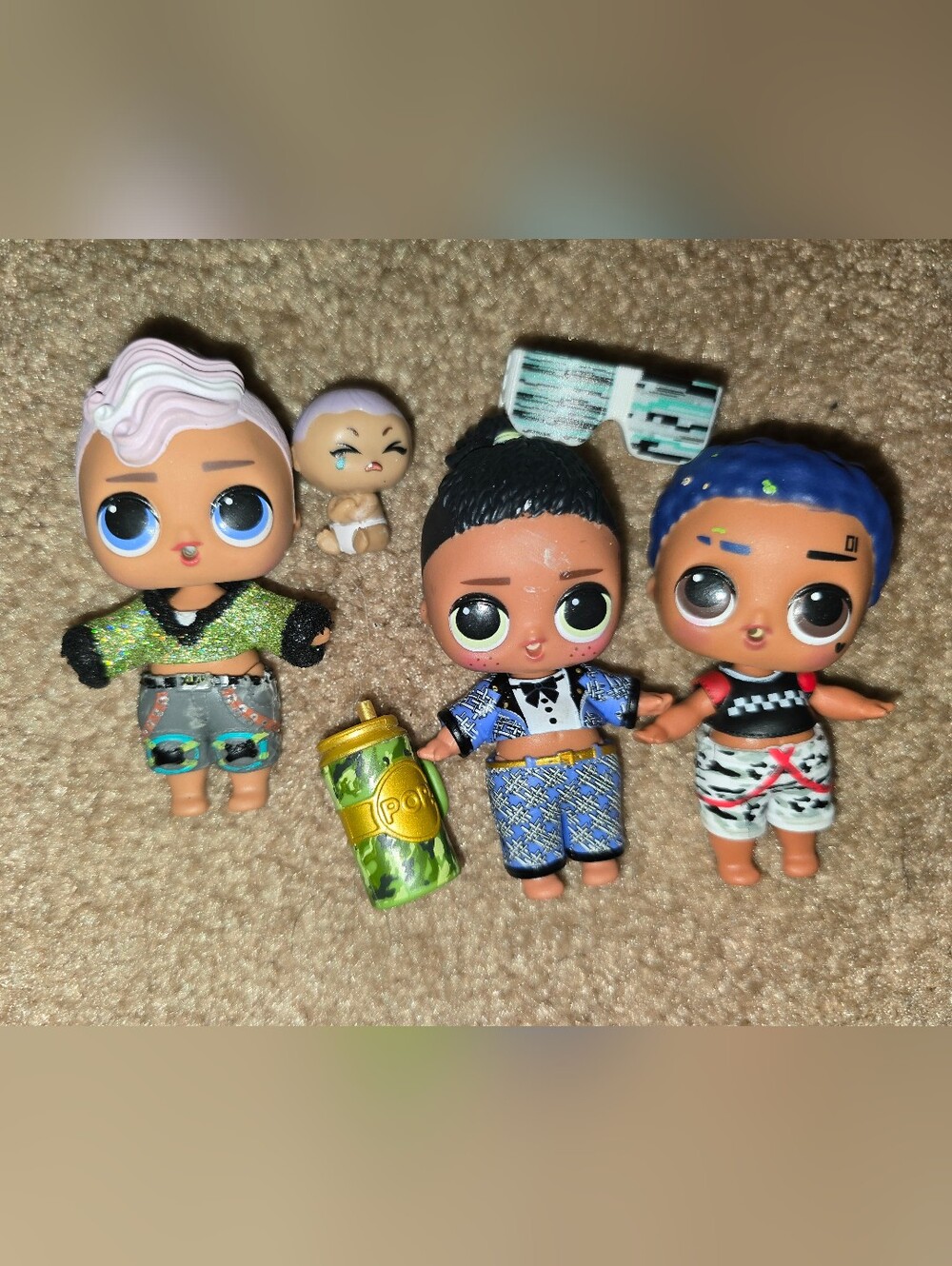L.O.L. Surprise! Doll in Blue Patterned Suit with Green Camo Bottle